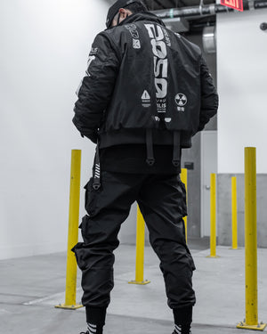 Y-2050 Black Short Bomber Jacket