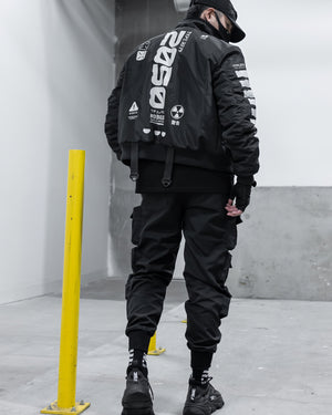 Y-2050 Black Short Bomber Jacket