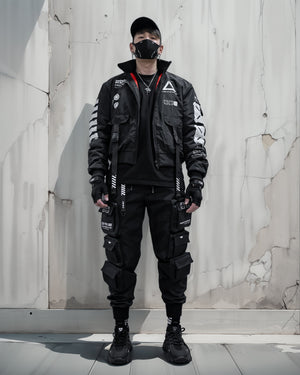 Y-2050 Black Short Bomber Jacket