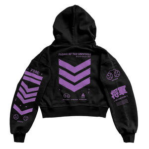 V3-3 Black Purple Crop Hoodie