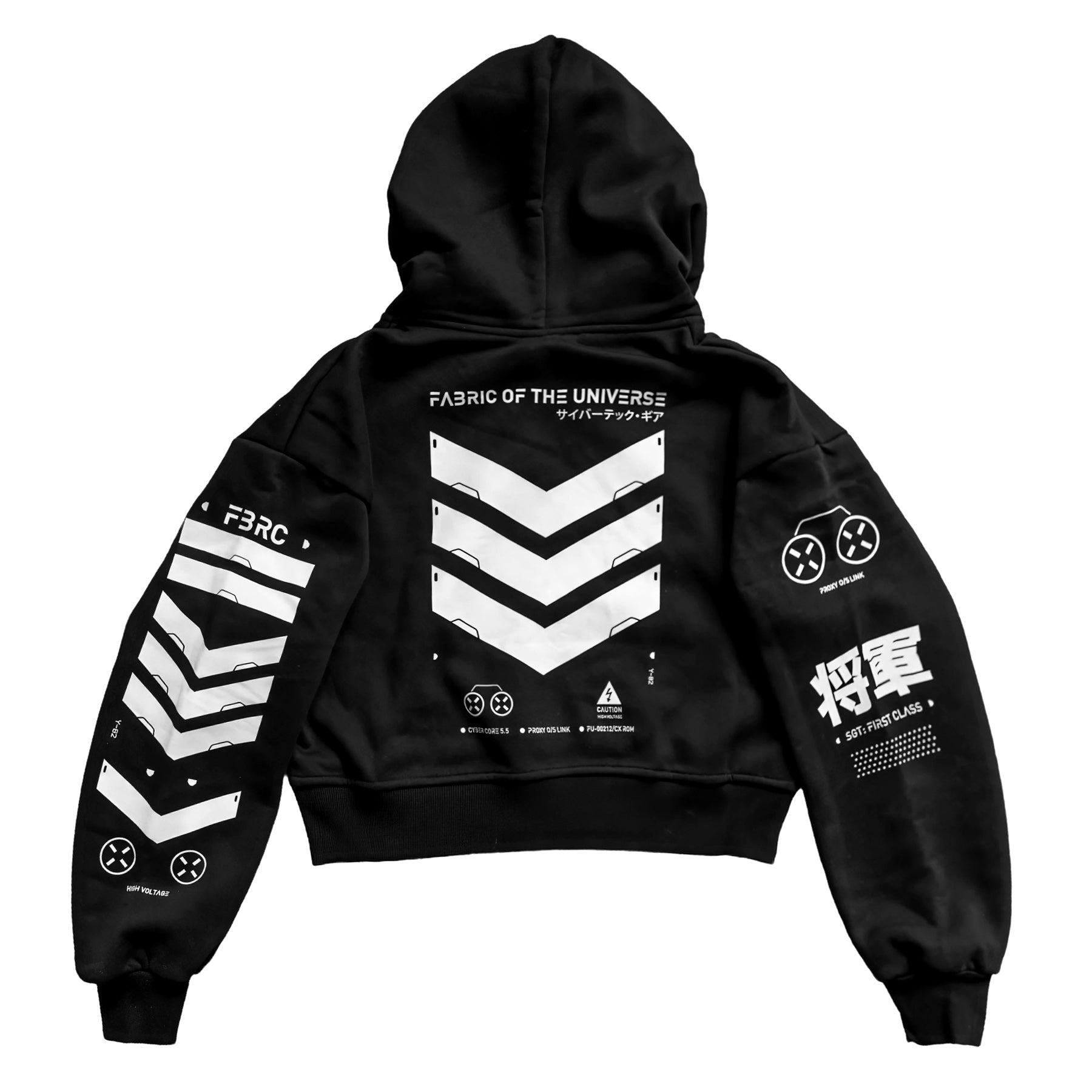 V3-3 Black Crop Hoodie