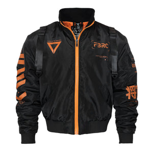 V3-3 Black Orange Short Bomber Jacket