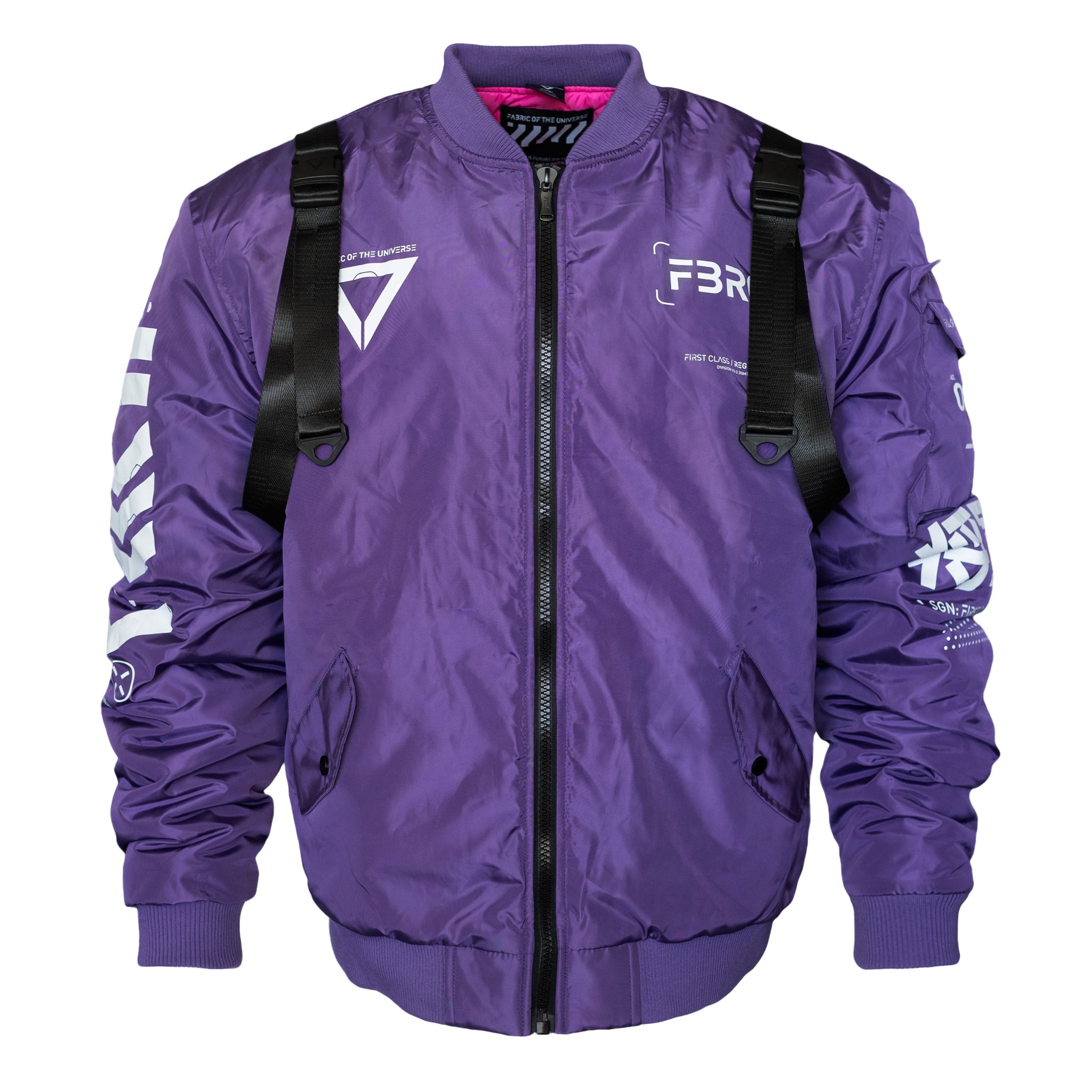 V3 3 Purple Bomber Jacket Fabric of the Universe