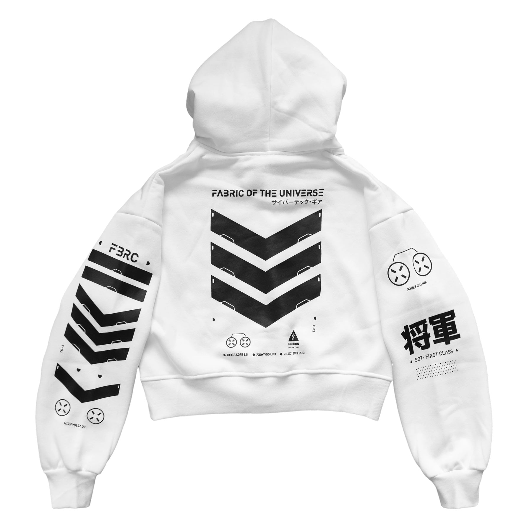 V3-3 White Crop Hoodie