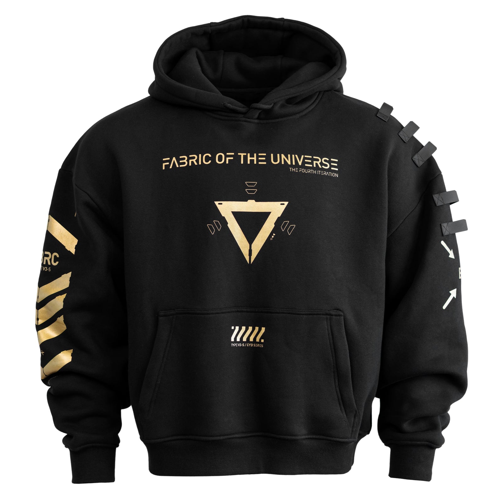 V3-S Black Gold Oversized Hoodie