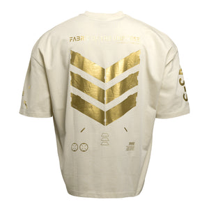 V3-S Ivory Gold Oversized Short Sleeve T