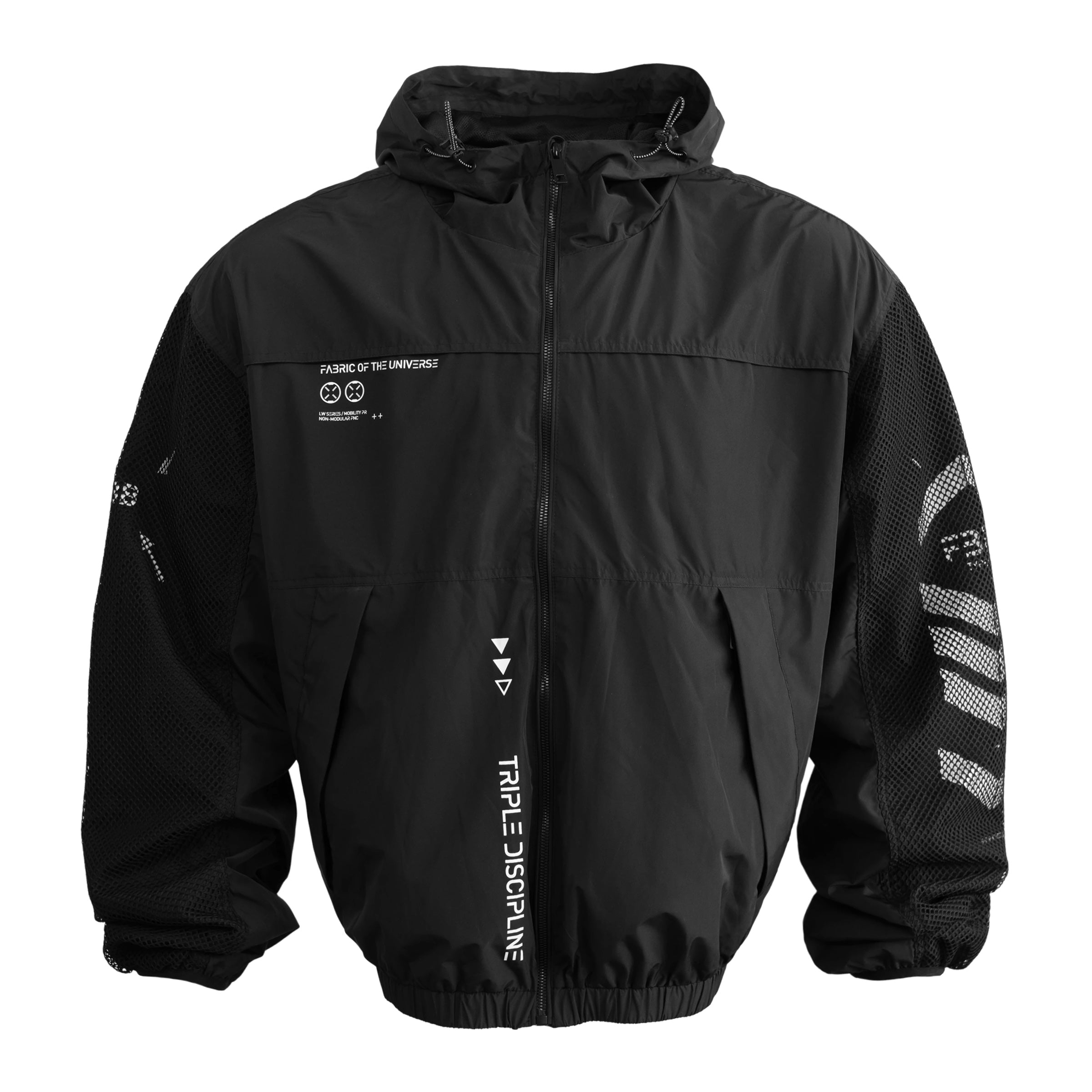 V3-S Black LW Windbreaker - Fabric of the Universe