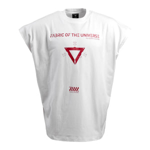 V3-S White Red Oversized Sleeveless T