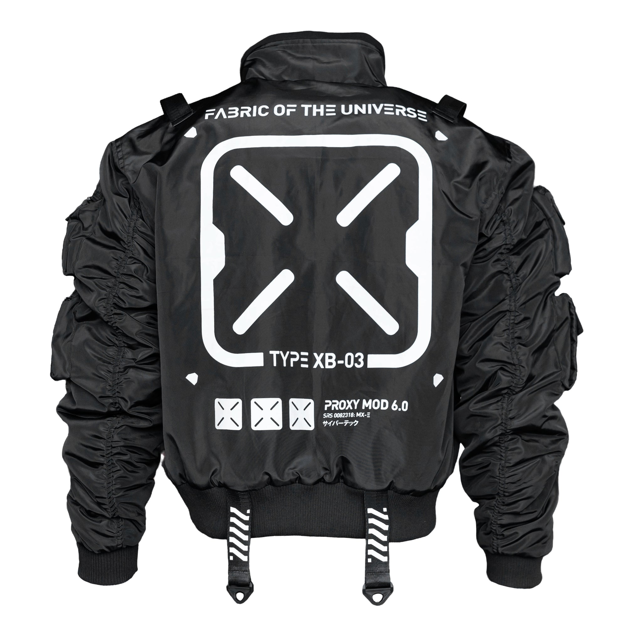 XB-03 Black Short Bomber Jacket