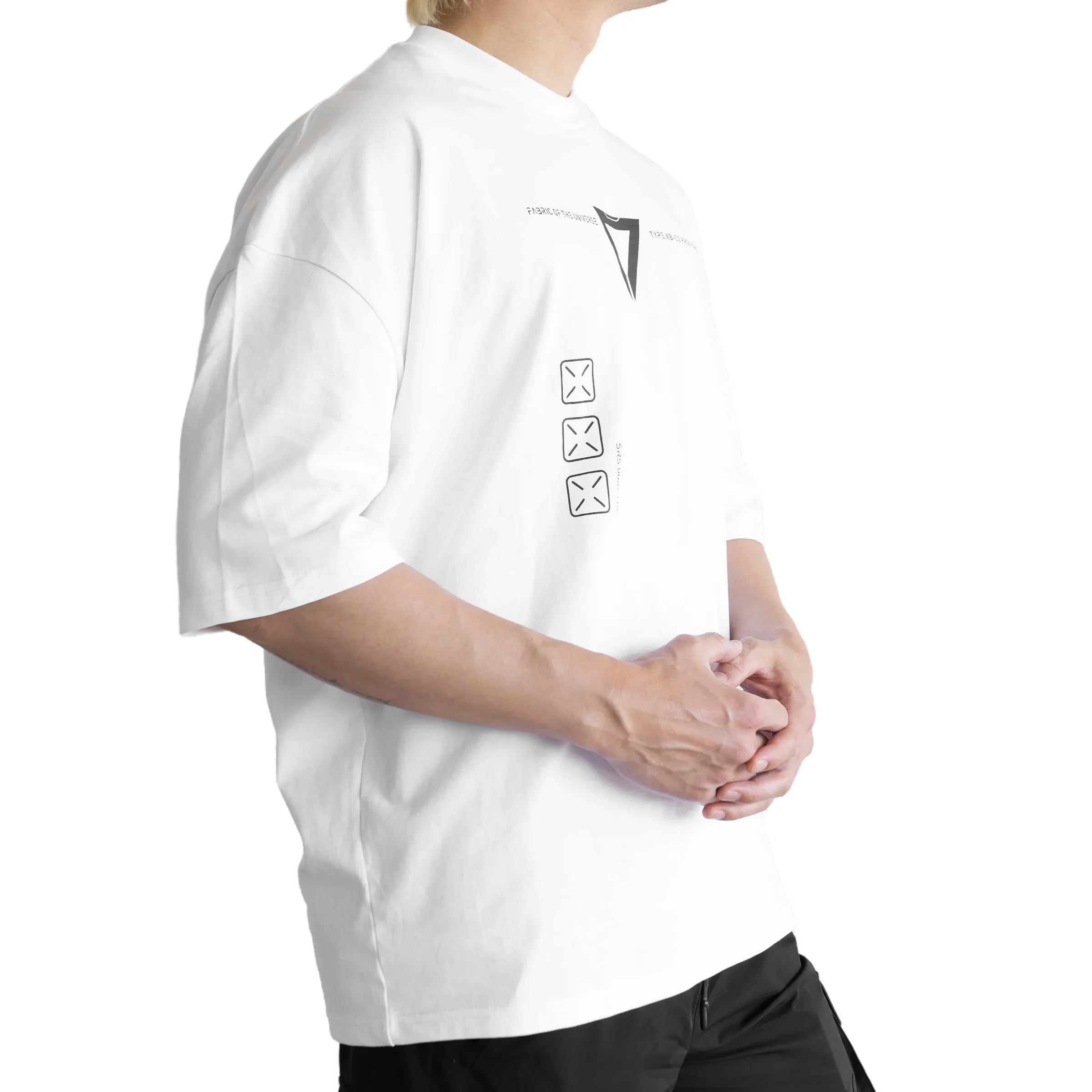 Pvot Over-Sized Long Sleeve T-Shirts (Marble White)