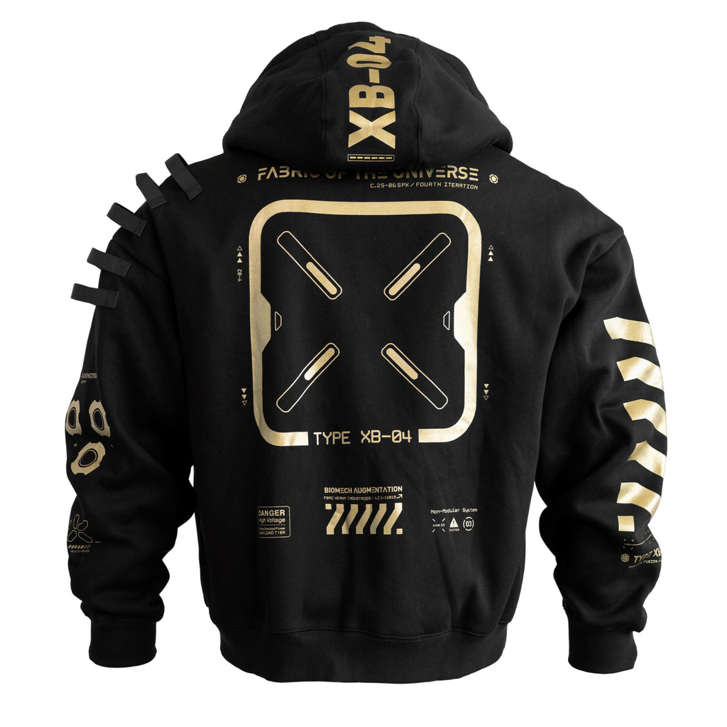 Fabric of the Universe XB-04 Black Gold Oversized Hoodie