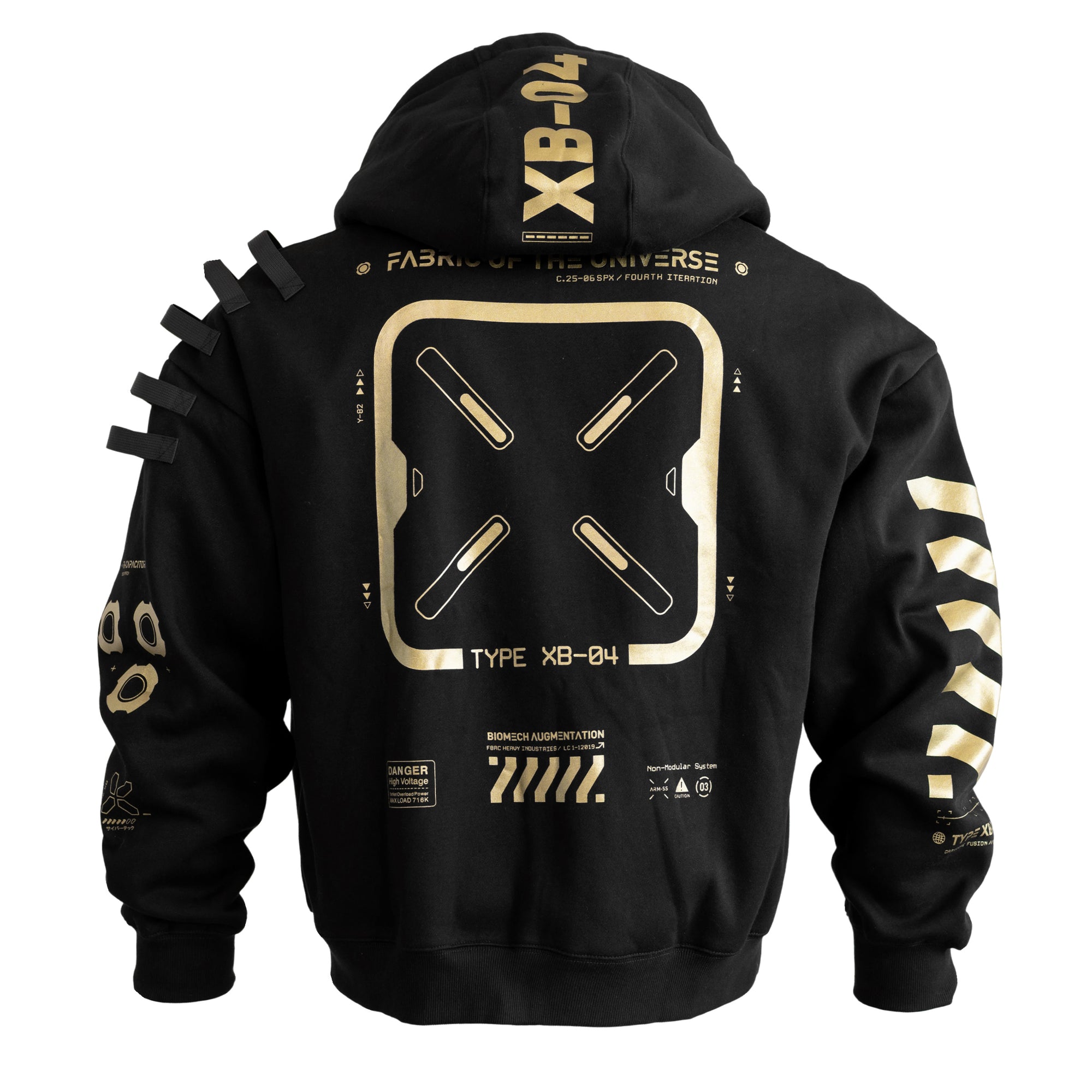 XB-04 Black Gold Oversized Zip Hoodie