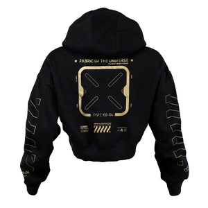XB-04 Black Gold Crop Hoodie