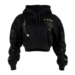 XB-04 Black Gold Crop Hoodie