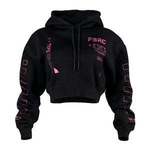XB-04 Black Pink Crop Hoodie