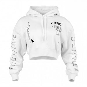 XB-04 White Crop Hoodie