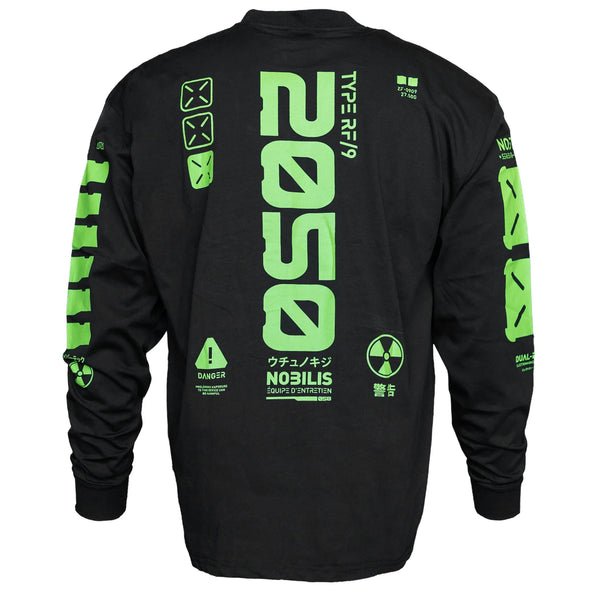 Y-2050 Black Lime Long Sleeve T - Fabric of the Universe