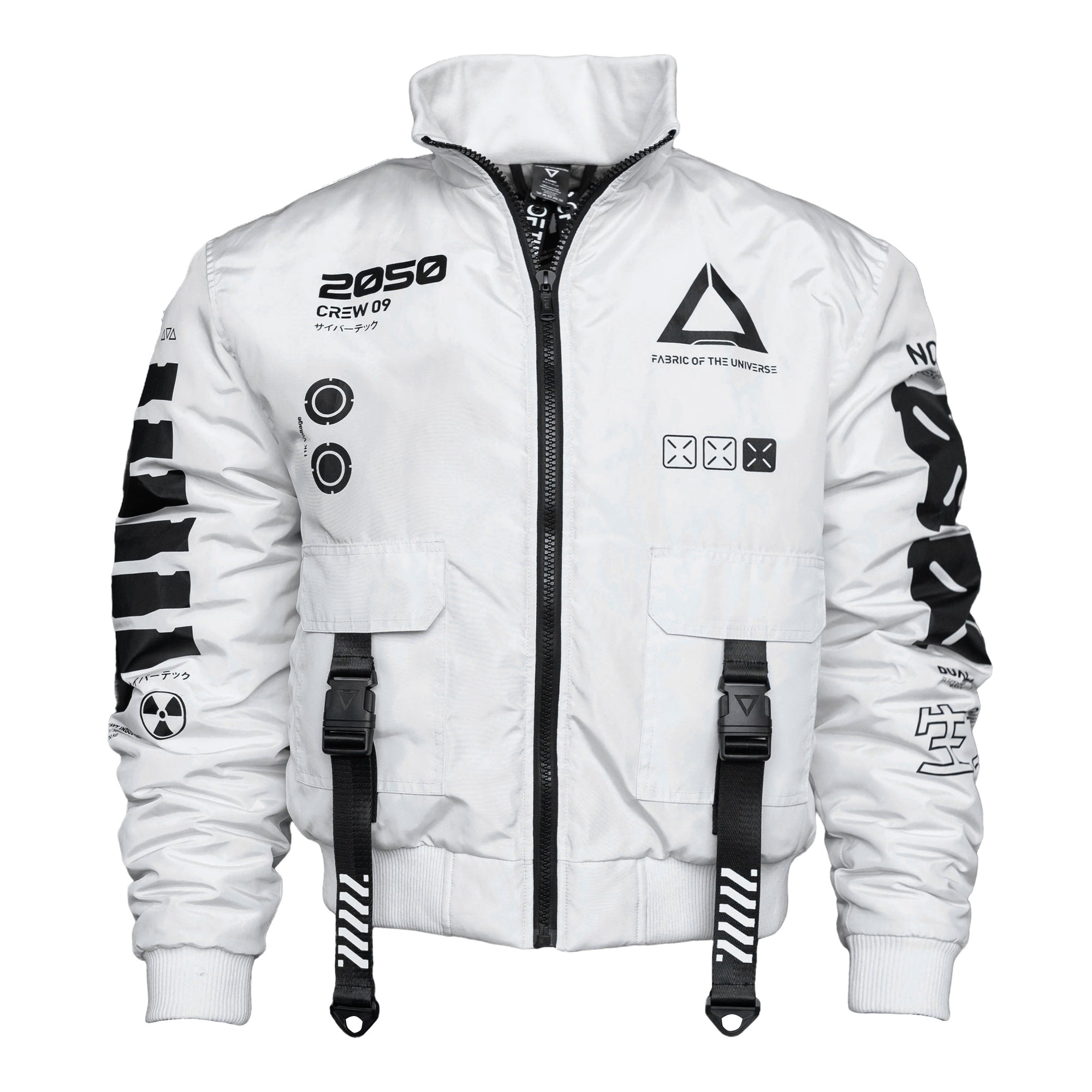 Y-2050 White Short Bomber Jacket