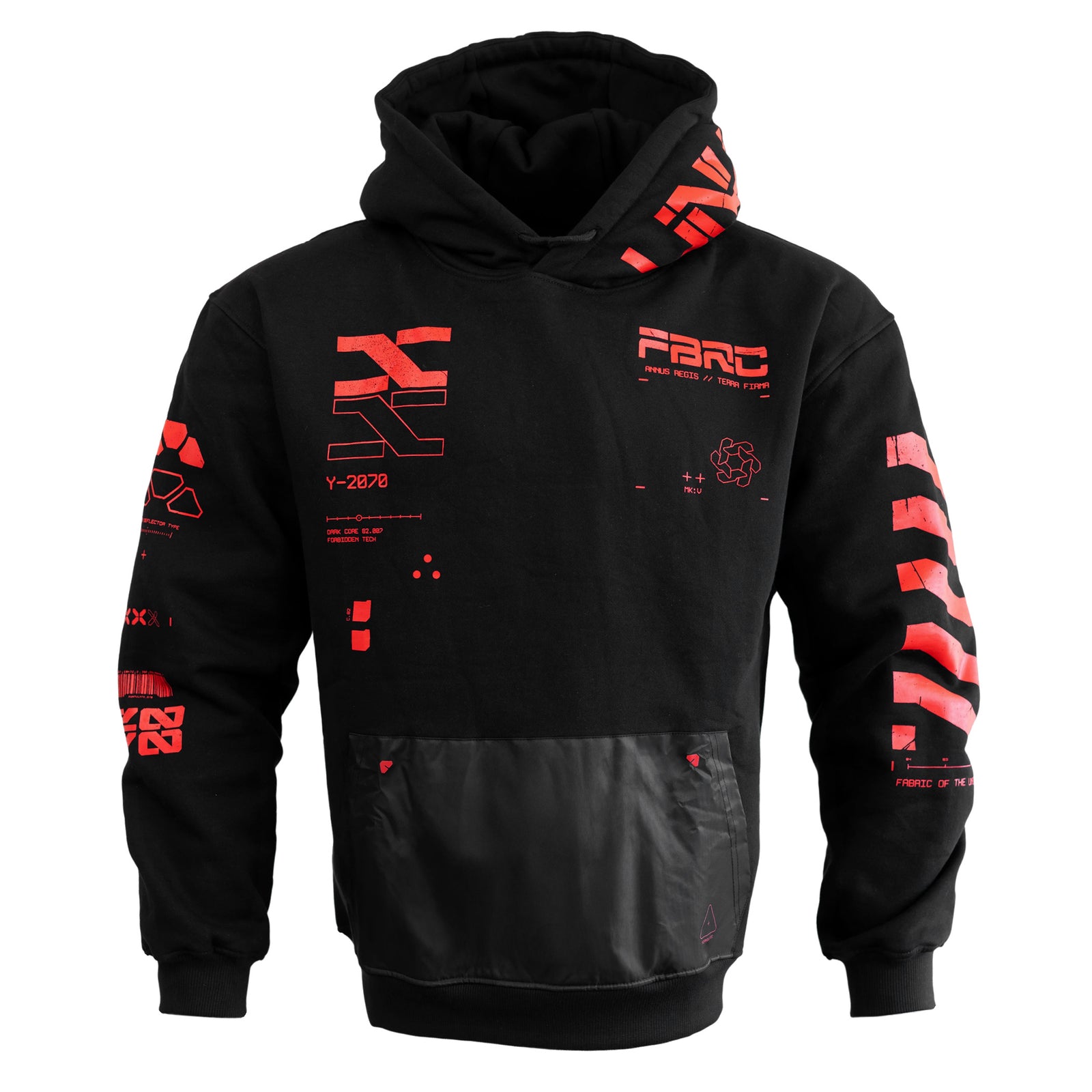 Y-2070 Black Red Hoodie
