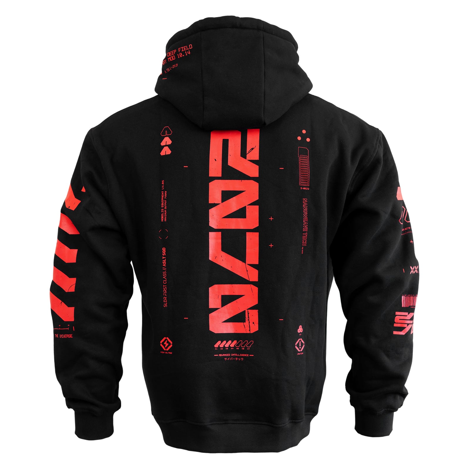 Y-2070 Black Red Hoodie