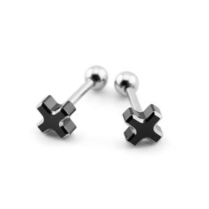 Cross Stud Stainless Steel Earrings