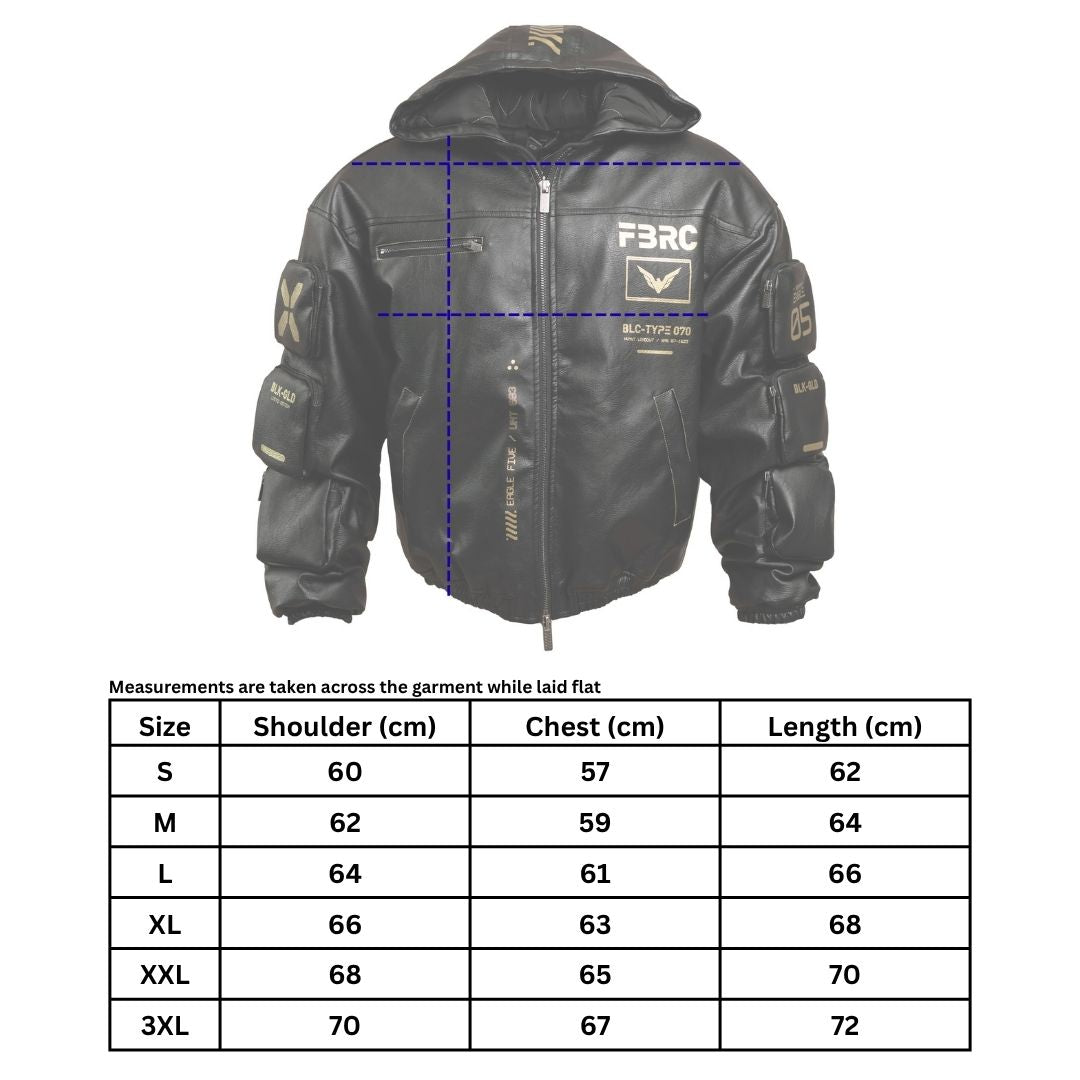 BLC-Type 070 Black Gold Leather Jacket - Fabric of the Universe