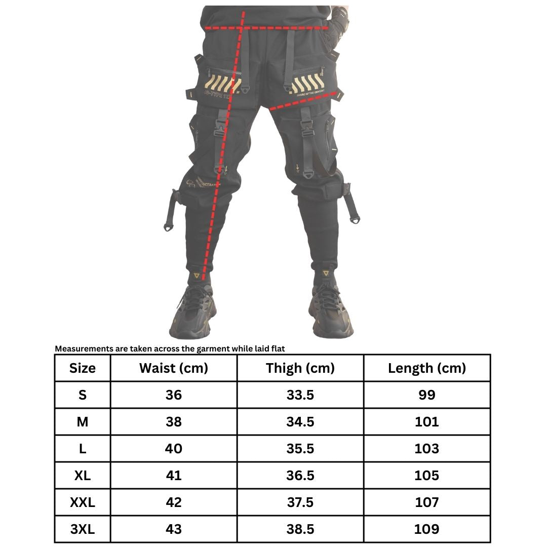 CG-Type 12X Black Gold Cargo Pants - Fabric of the Universe