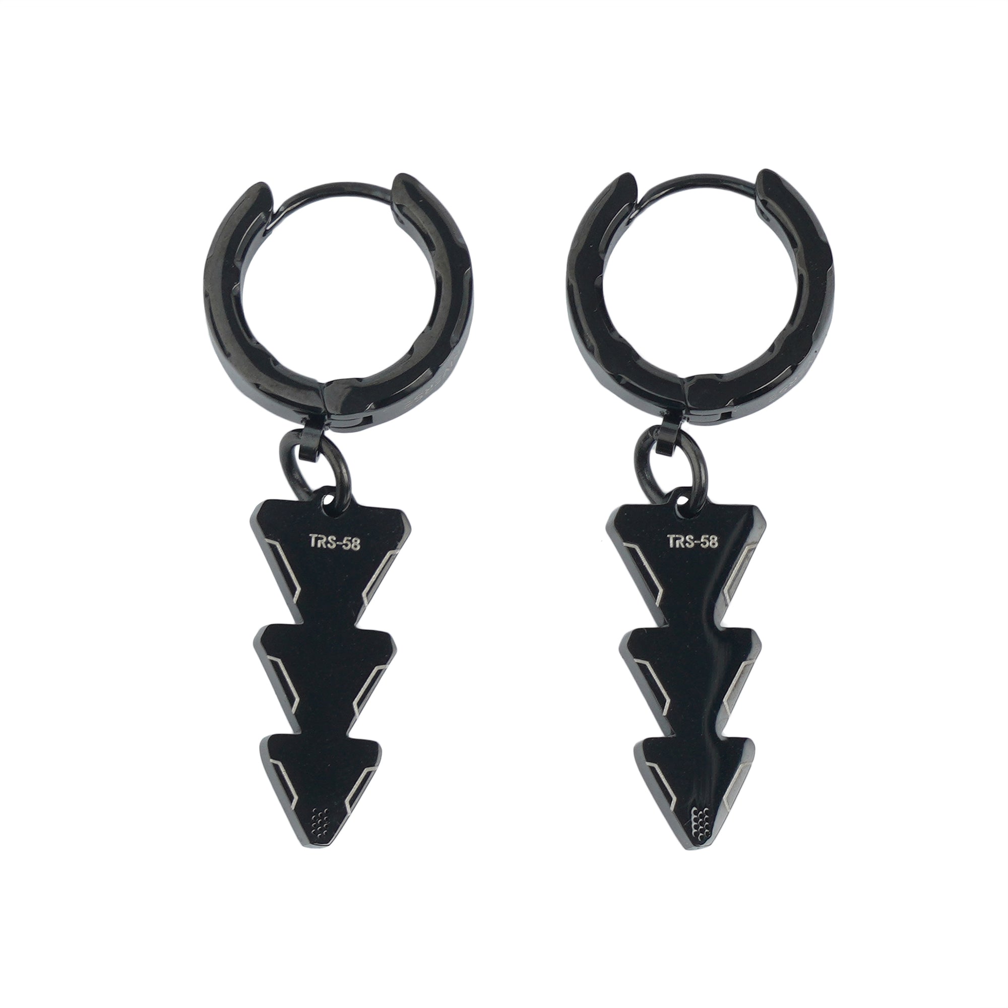 TRS-58 Black Steel Earrings