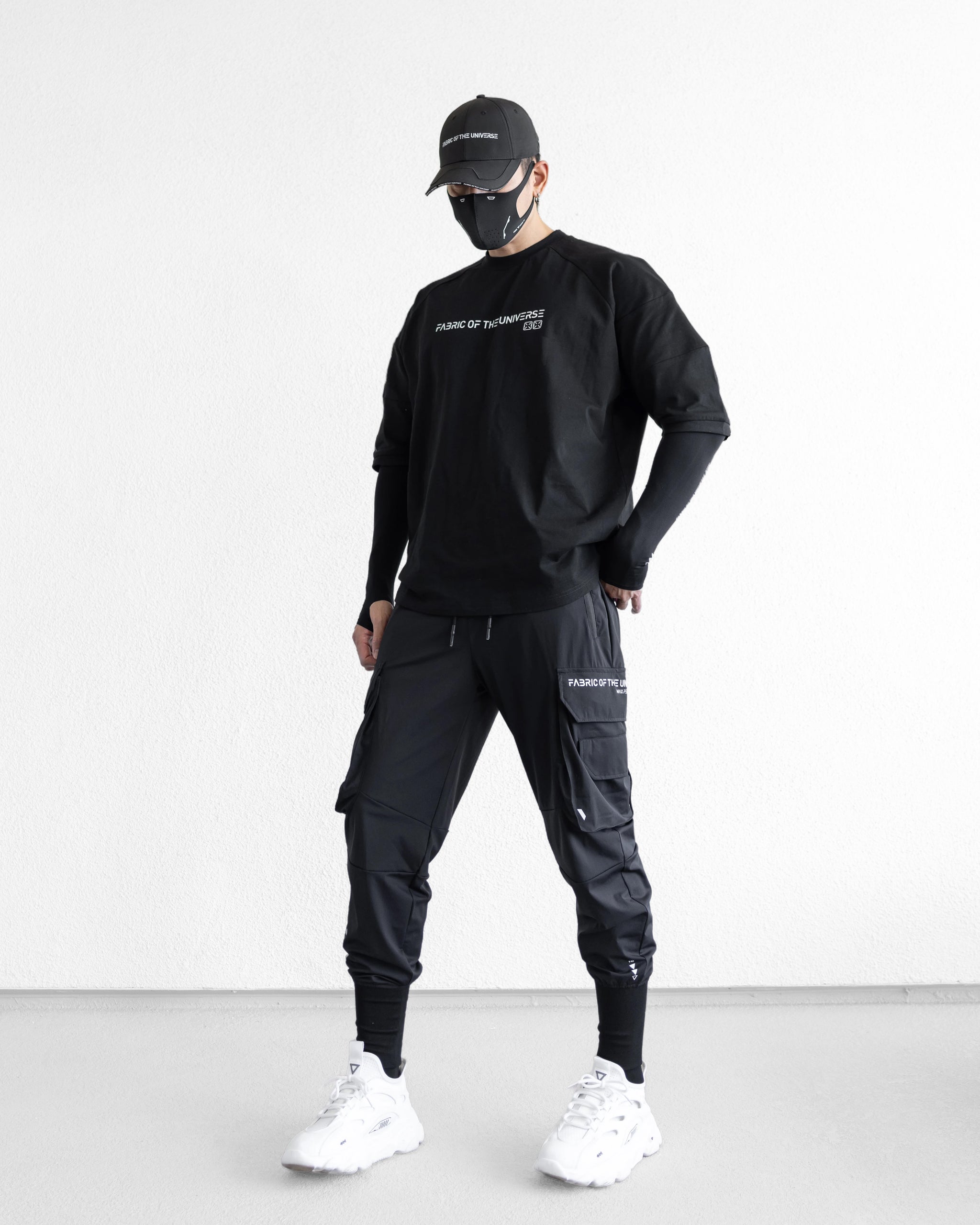 Athletic material joggers outlet
