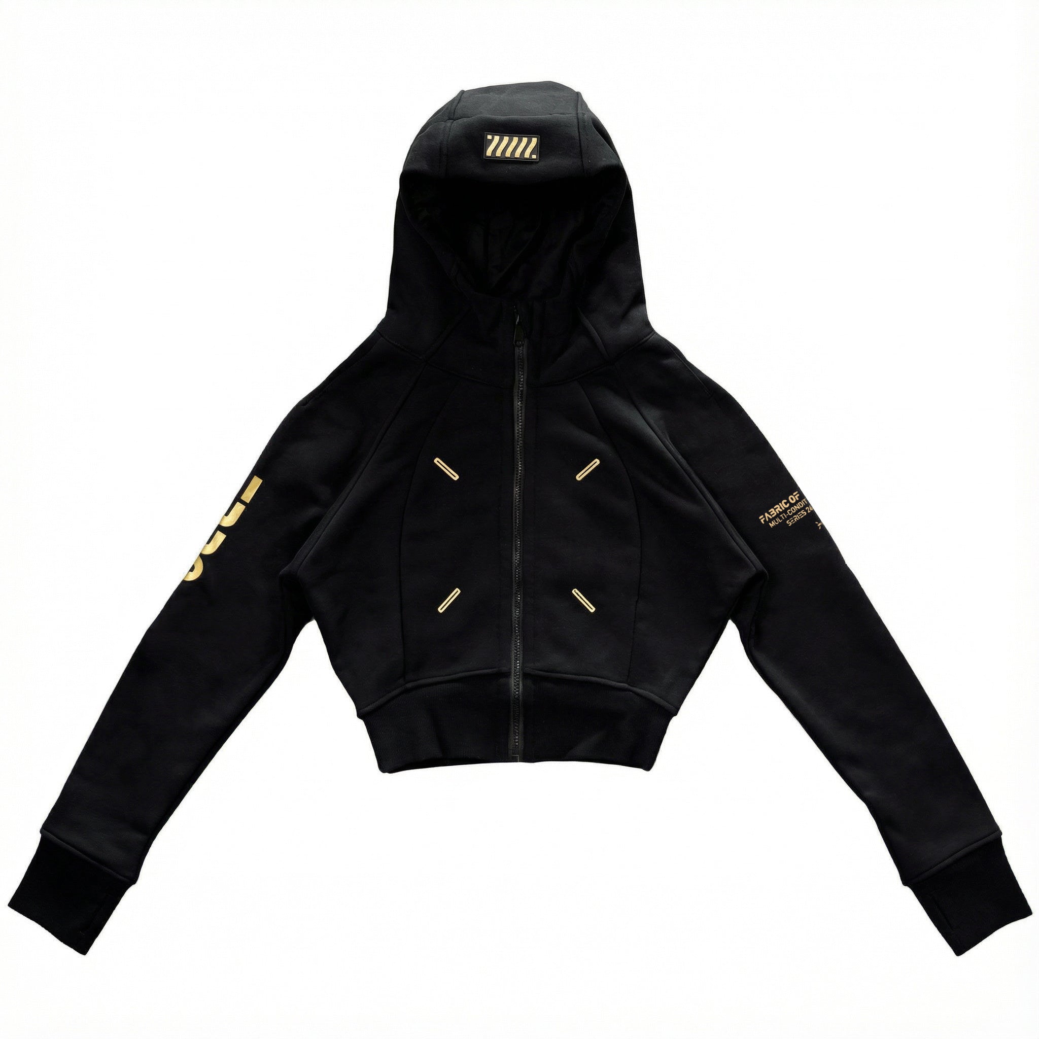 Fabric of the Universe CRZ-Type 03A Black Crop Zip Hoodie
