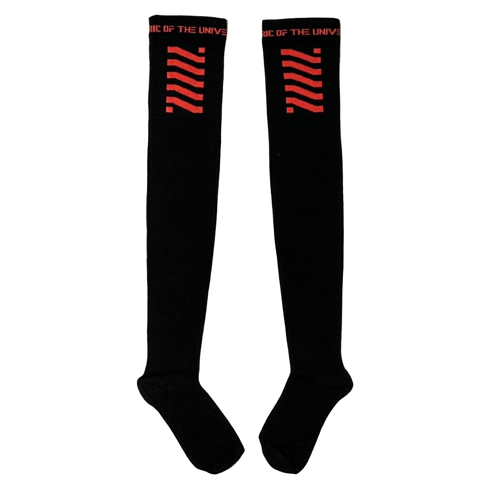 CSRT-01 Black Red Thigh High Socks