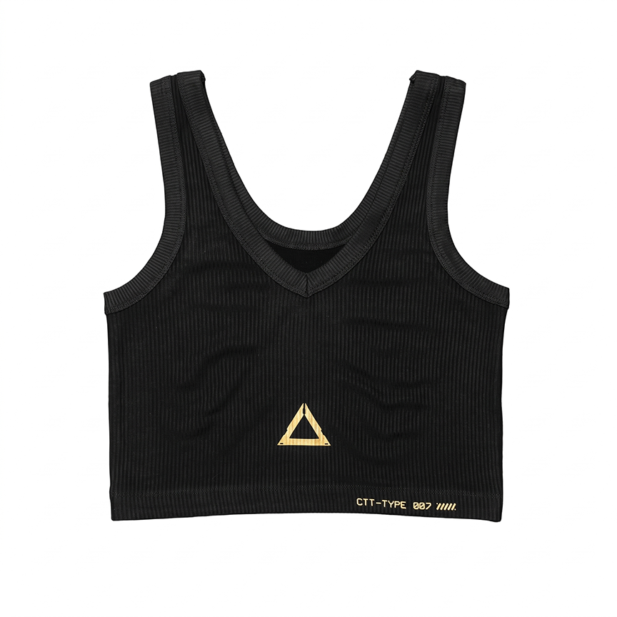 CTT-007 Black Gold Crop Tank Top