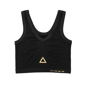 CTT-007 Black Gold Crop Tank Top