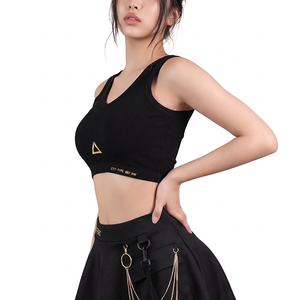 CTT-007 Black Gold Crop Tank Top