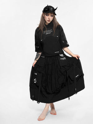 LMS-Type 089 Black Long Mesh Skirt