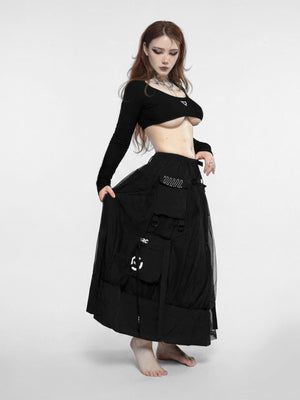 LMS-Type 089 Black Long Mesh Skirt