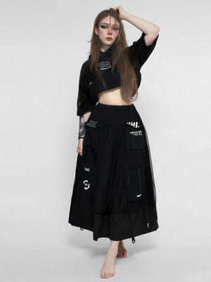 LMS-Type 089 Black Long Mesh Skirt