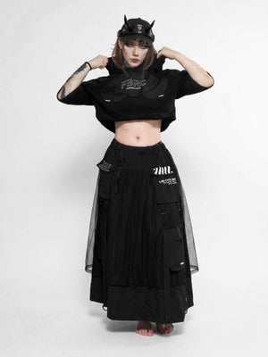 LMS-Type 089 Black Long Mesh Skirt
