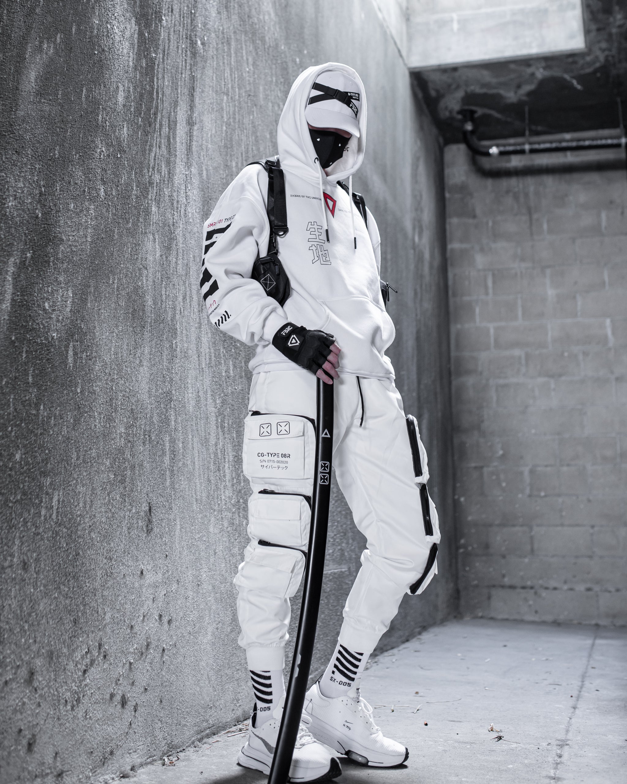 CG-Type 08R White Cargo Pants - Fabric of the Universe