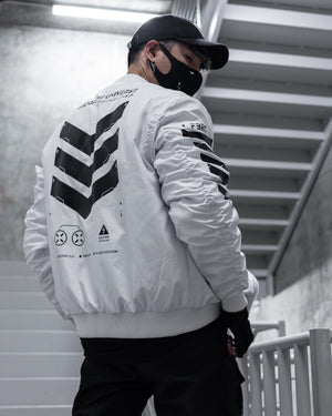 V3-3 White Bomber Jacket