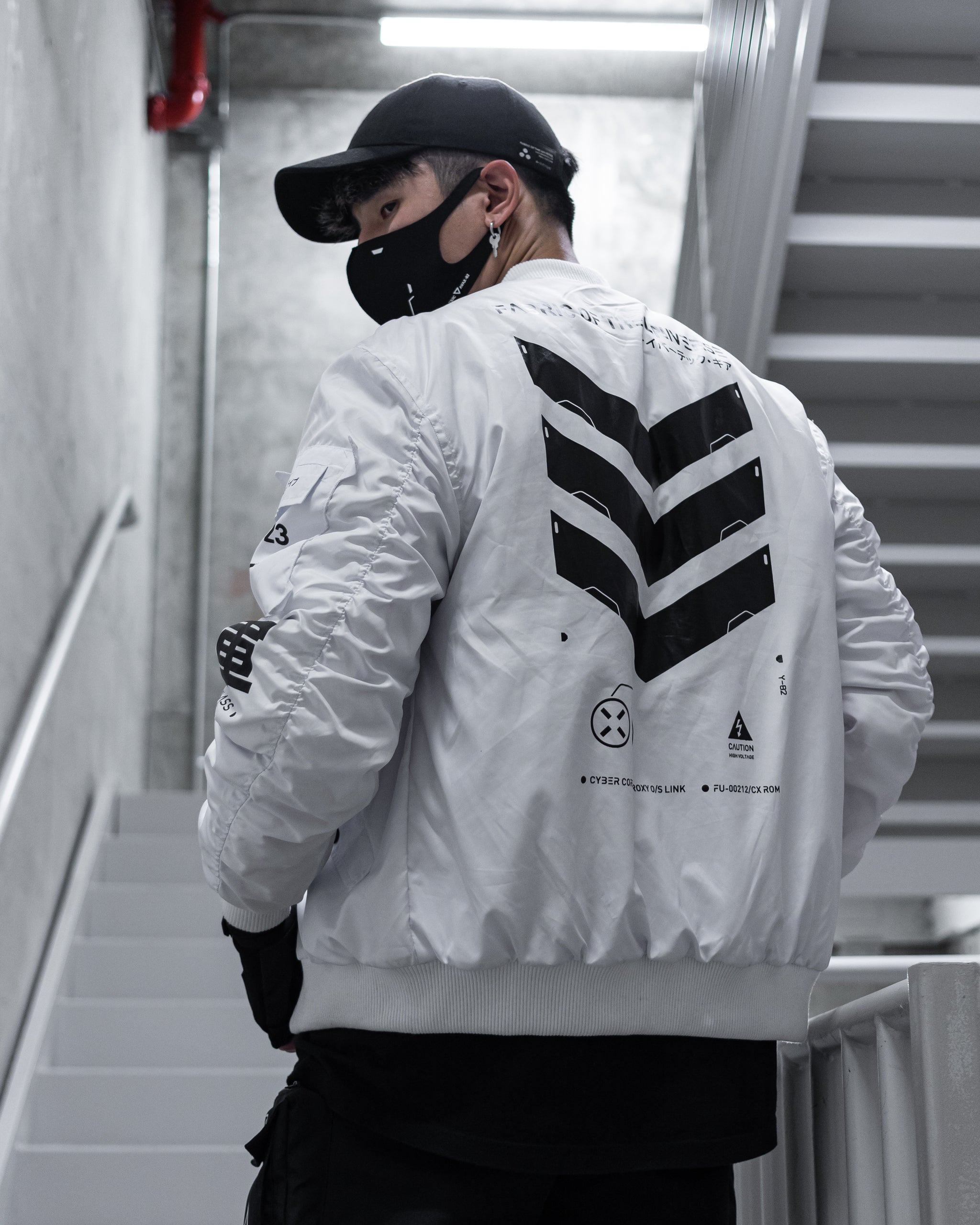 off white baseball jacket