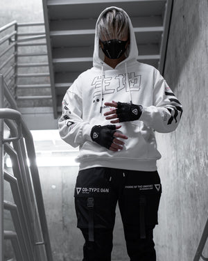 ZZZKitsune-5X RD White Hoodie