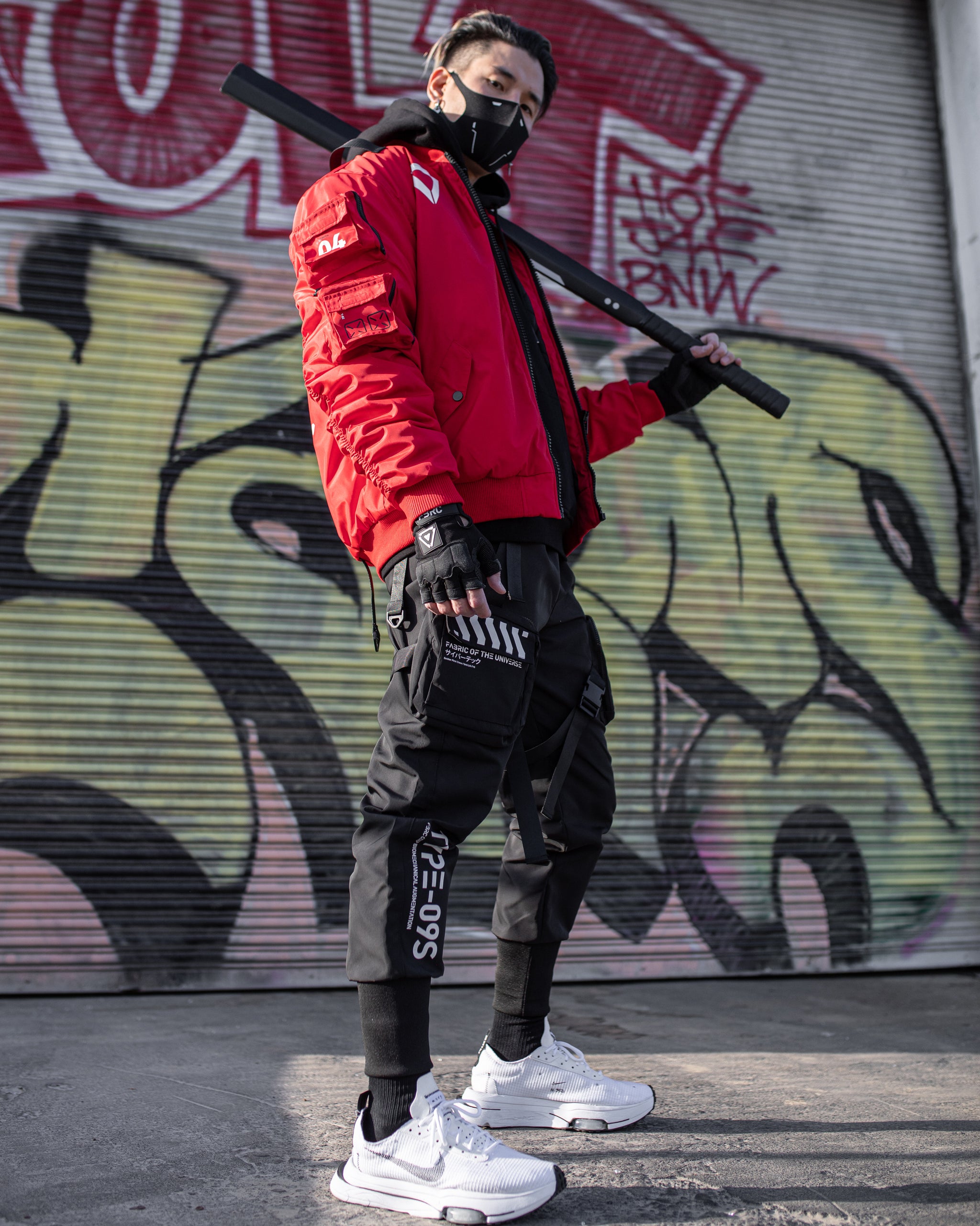 Red bomber outfit online