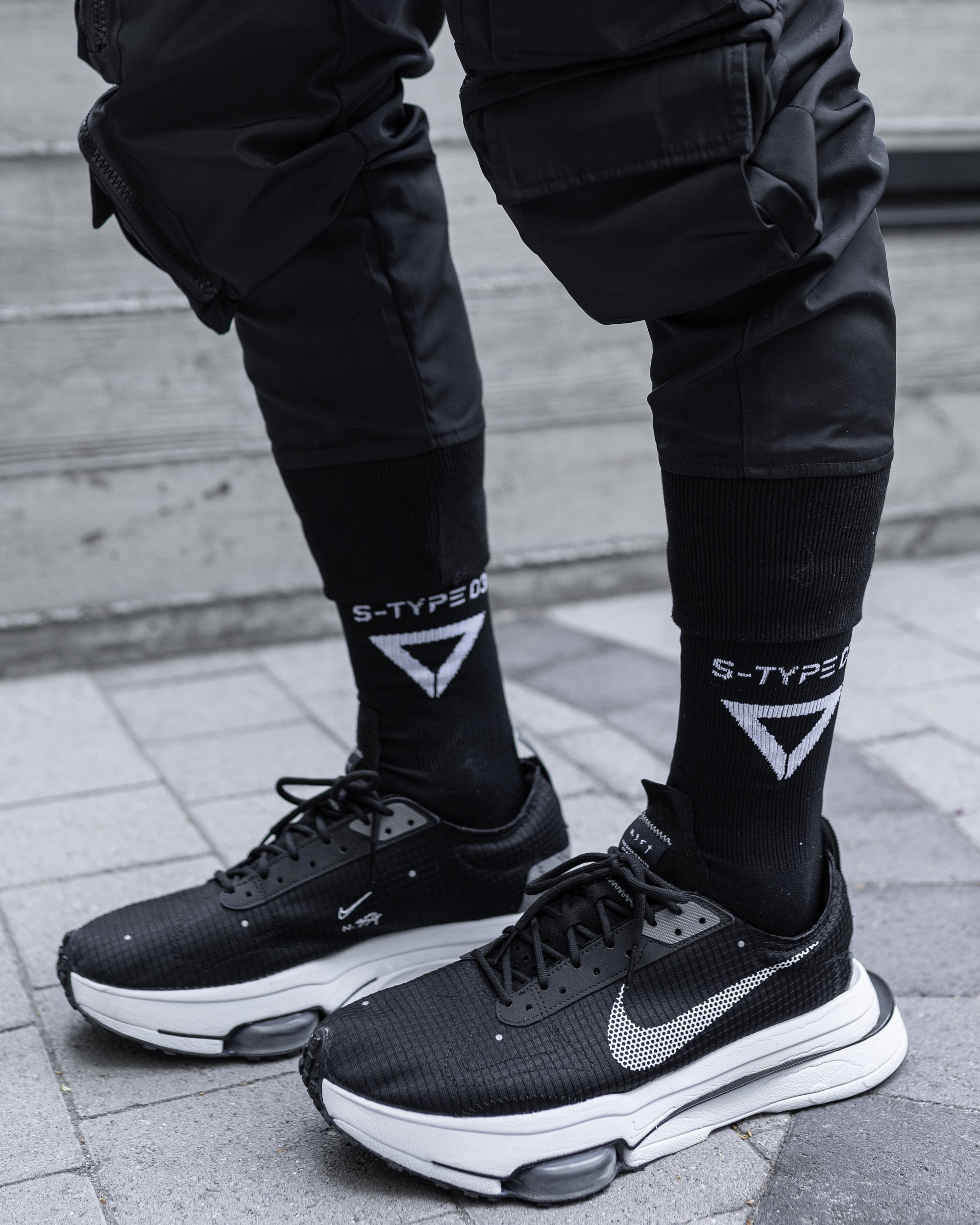 S-Type 03 Black Crew Socks