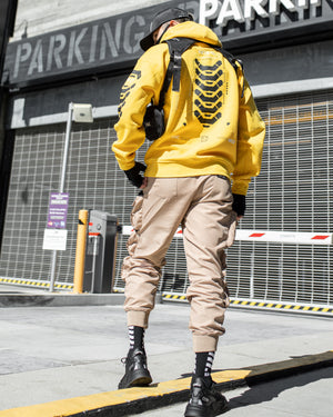 Black yellow hoodie on sale