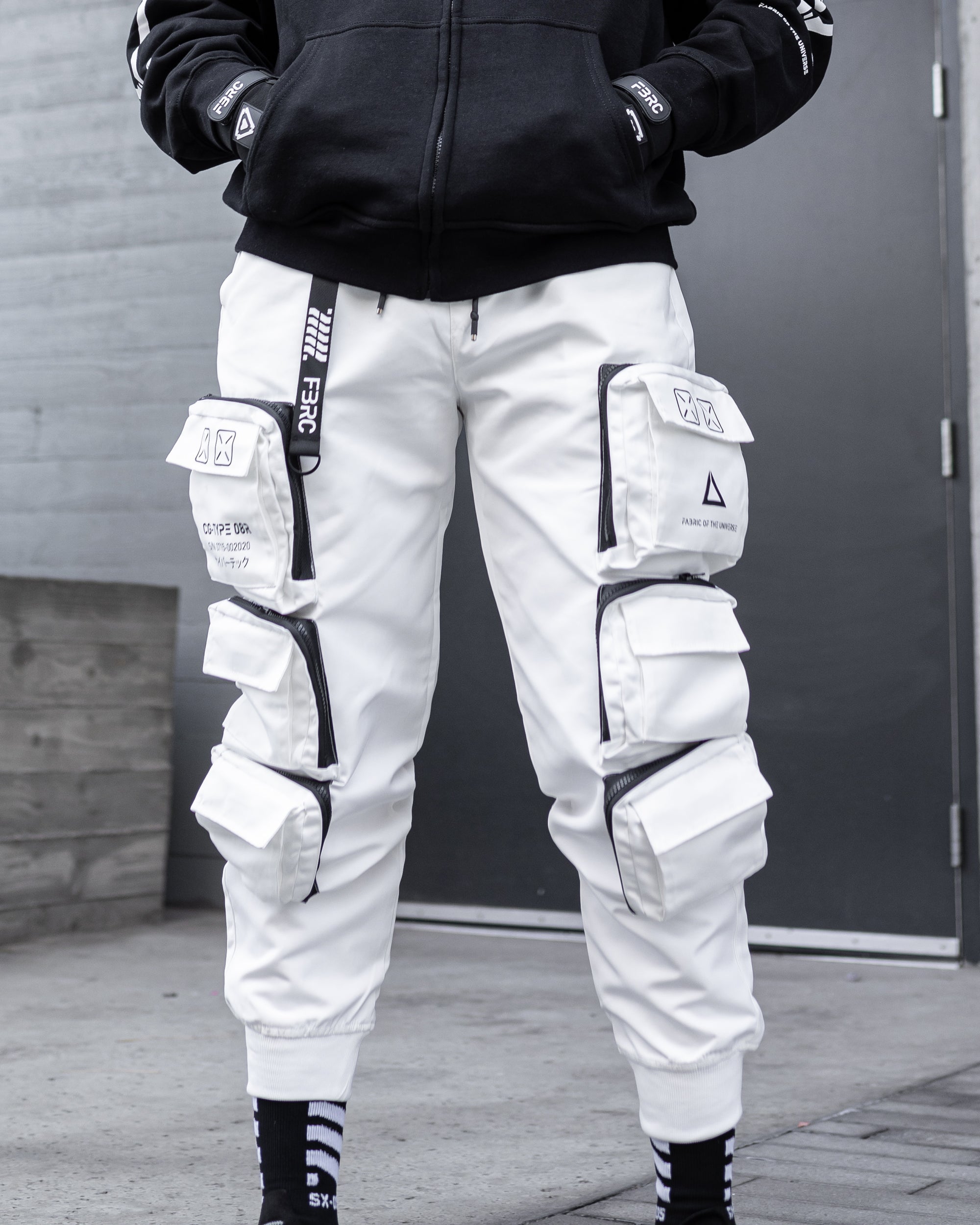 CG-Type 08R White Cargo Pants - Fabric of the Universe