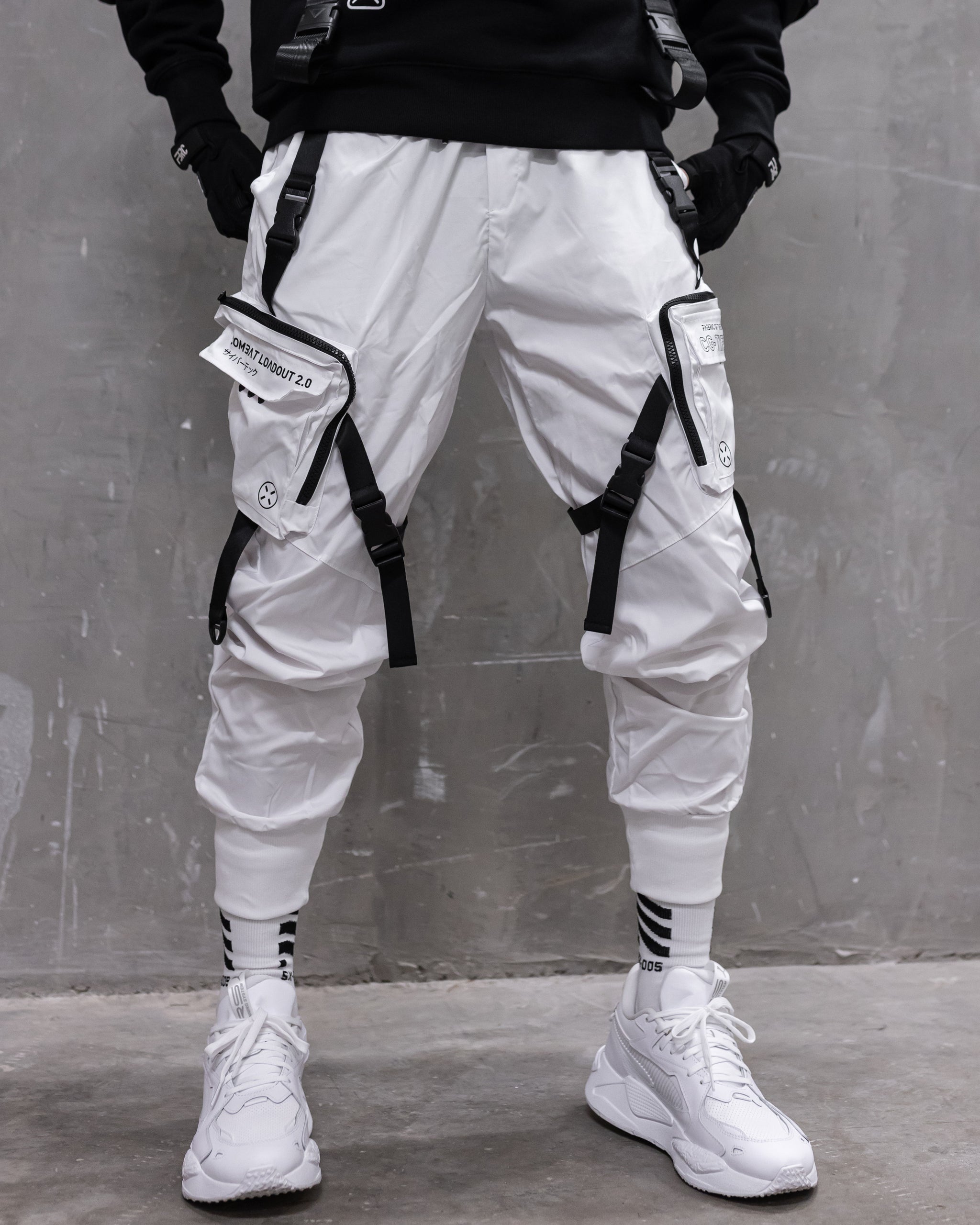 White Black Cargo Pants Streetwear Women Punk Techwear Combinations Wide  Leg Oversized Loose Pockets Trousers Female - Etsy