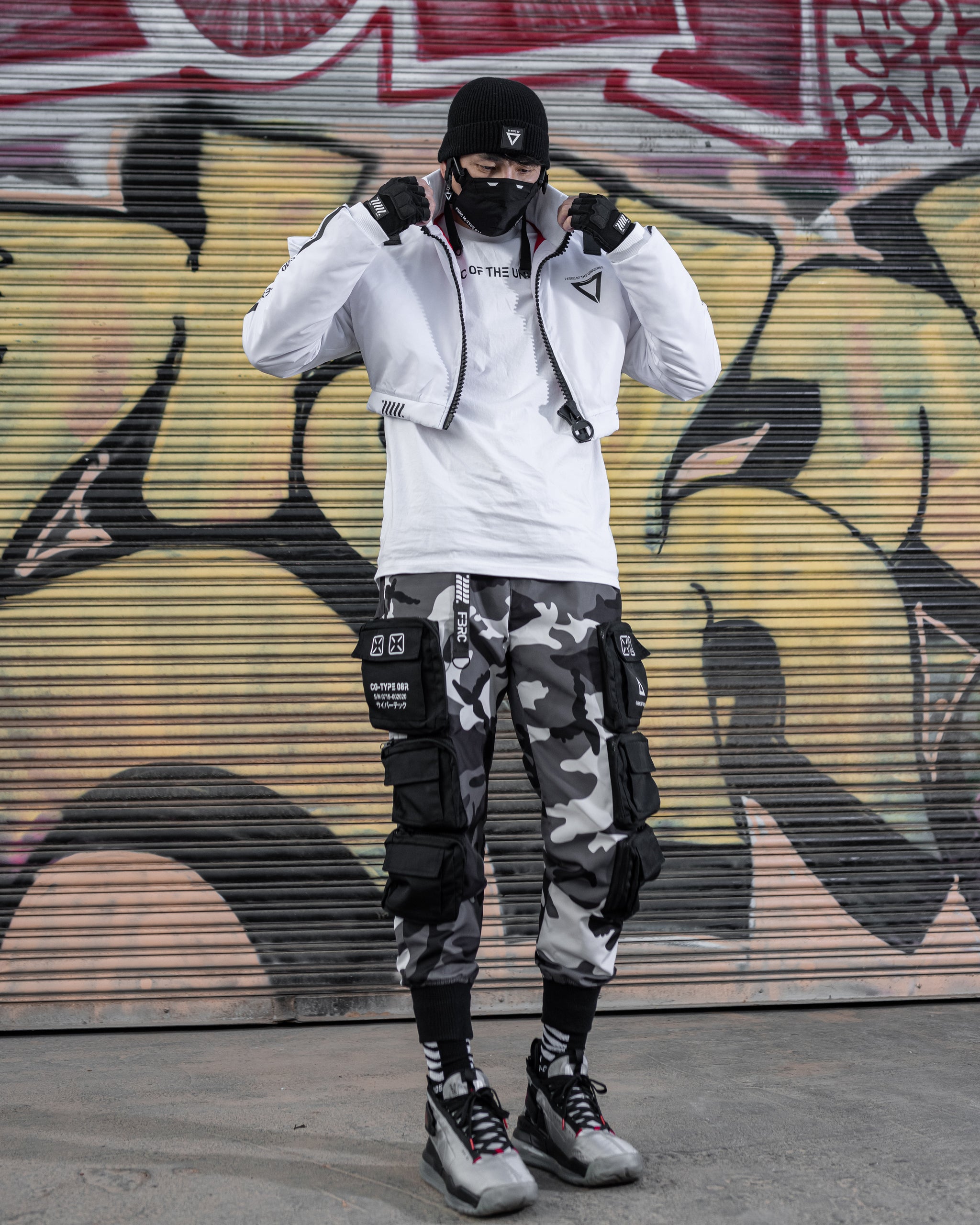 CRB-003 White Crop Bomber Jacket - Fabric of the Universe