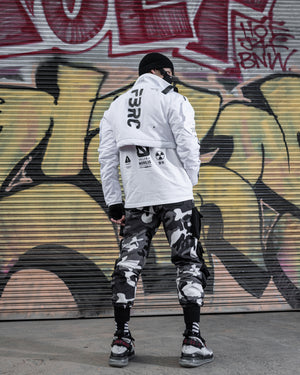 CRB-003 White Crop Bomber Jacket