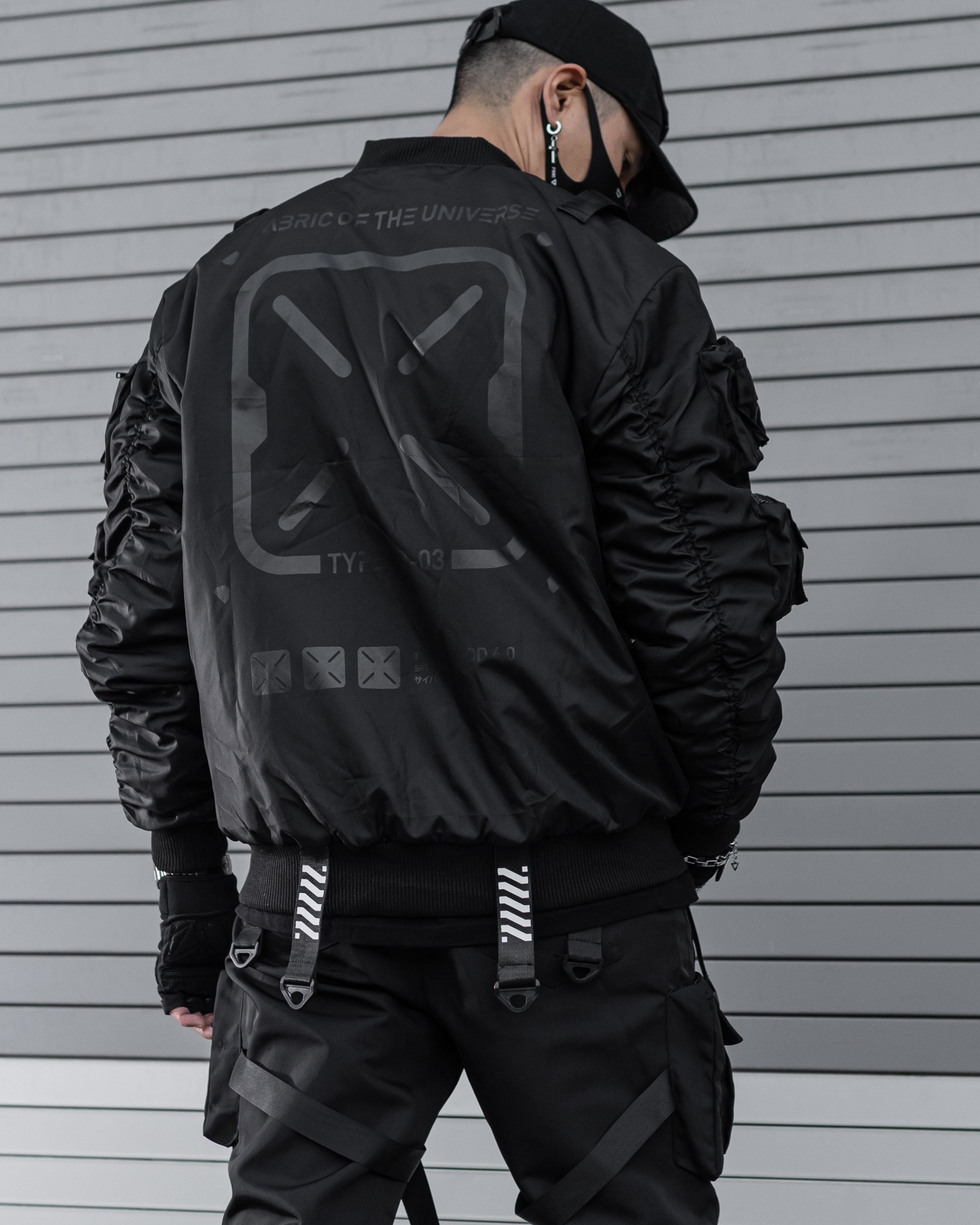 WYM ARTIFICIAL GRAIN FLIGHT BLOUSON やわらか ブラック